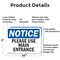 Signmission Please Use Main Entrance OSHA Notice Sign, Aluminum, 10in W x 7in L, 2PK OS-2PACK-NS-A-710-L-17618 - alternate 5
